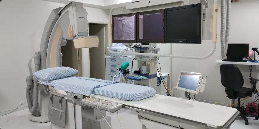 Sala de hemodinâmica do Centro de Diagnóstico por Imagem